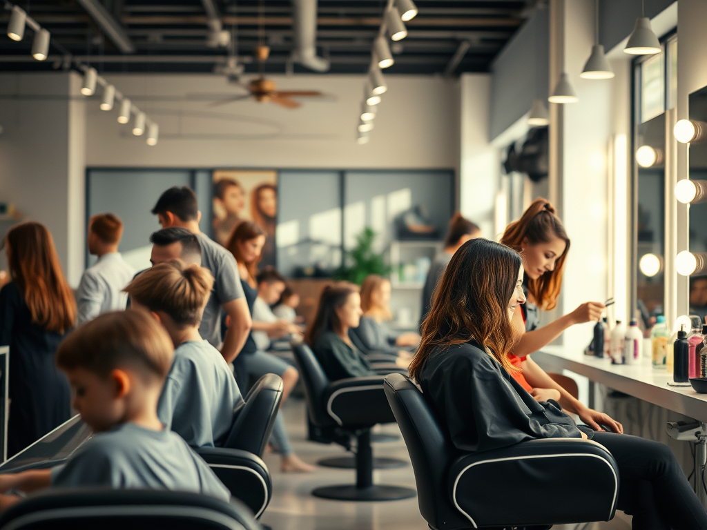 Haircuts & Waxing for All Ages – Style, Comfort & Care at Just for Hair Salon in Overland Park, KS 1 create a highly detailed sharp focus image of a modern hair