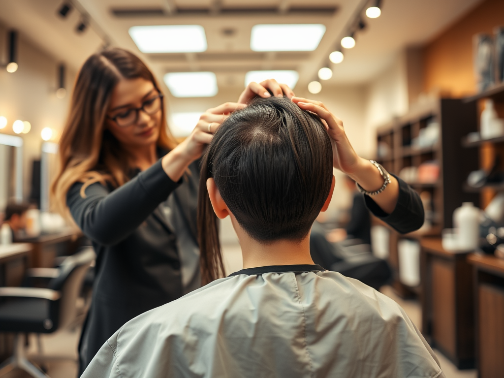 A stylist doing a haircut at Just For Hair Salon