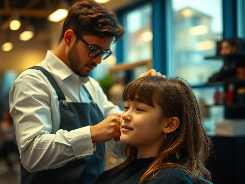 Just For Hair Salon – Redefining Beauty in Overland Park, KS 1 a stylist and girl for hair groom
