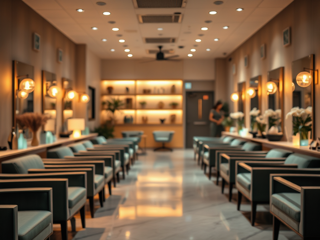 Creating Your Oasis: How Just For Hair Salon Designs a Truly Relaxing Atmosphere 1 create a highly detailed high resolution image showcasing a serene salon 1