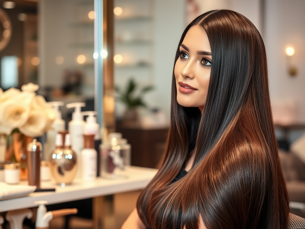 Velvet & Vine: Premium Silk Press at Just For Hair Salon 1 create a featured image for a blog post about the