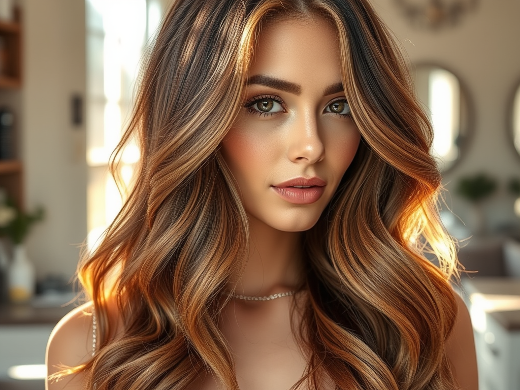 Effortless Elegance: Natural Hair Color Enhancements for Daily Wear 1 create a featured image showcasing a beautifully styled woman with 1