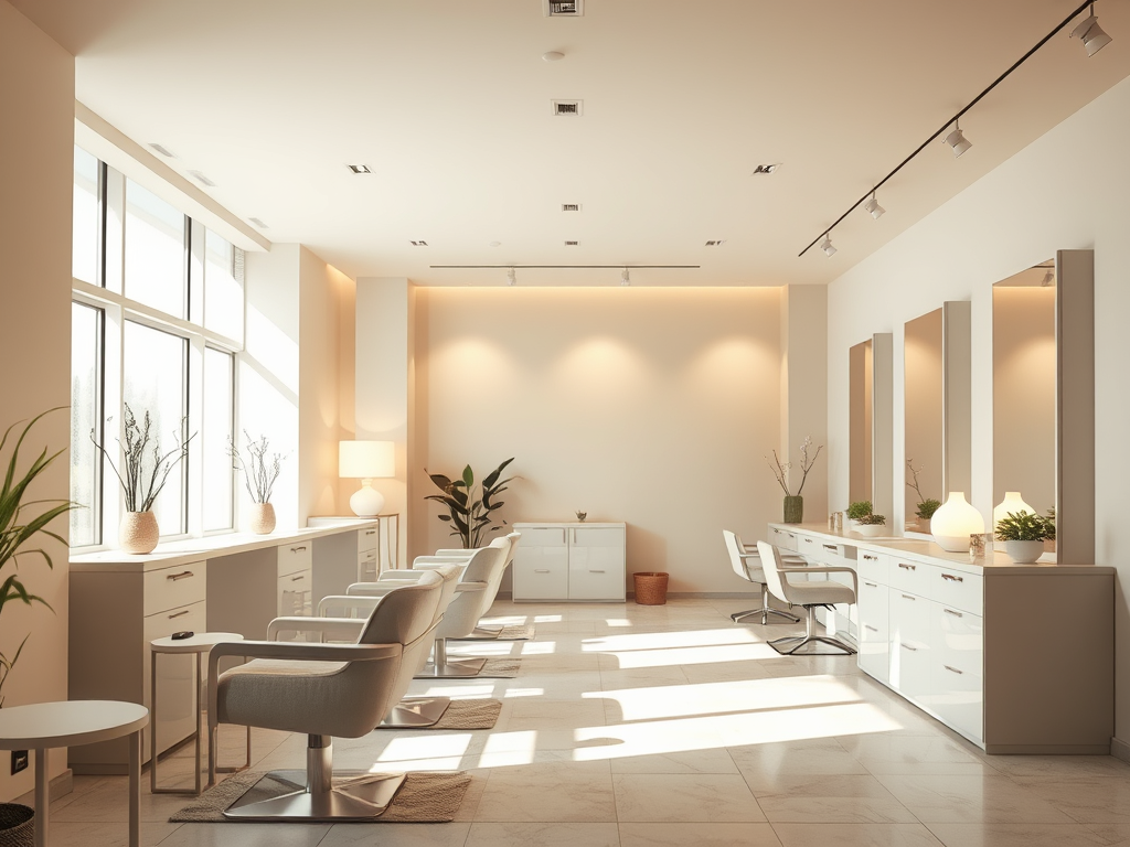 Setting the Vibe: What Makes Our Overland Park Salon Feel Like a Sanctuary 1 create a highly detailed high resolution image featuring a serene 1