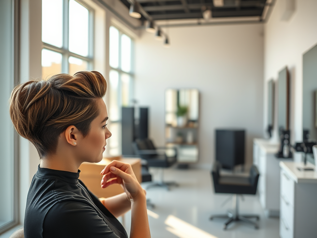 Modern Hair Design Studio: The 2026 Architectural Shift at Just For Hair 1 create a high resolution highly detailed image showcasing a modern hair