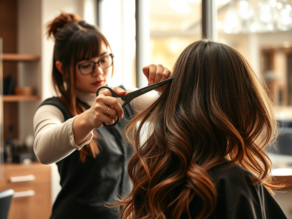Managing Thick Hair: Thinning and Texturizing Techniques 1 create a highly detailed high resolution image showcasing a professional hair 1