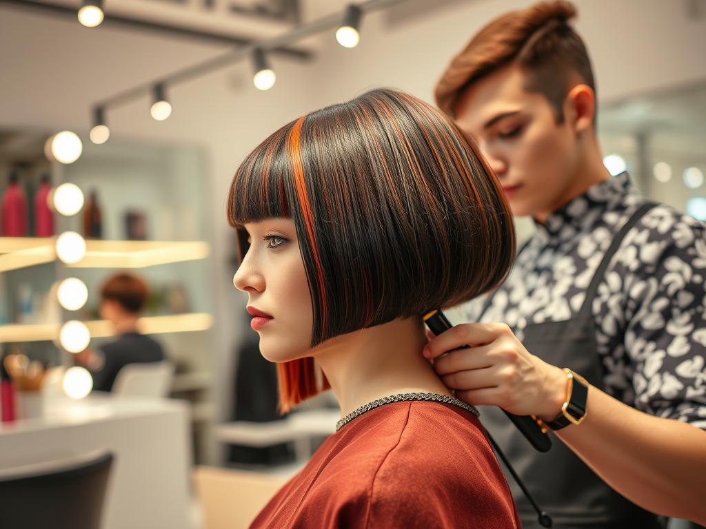Couture Cuts: Tailor-Made Precision at Just For Hair 1 create a featured image showcasing a stylish hair salon setting 1