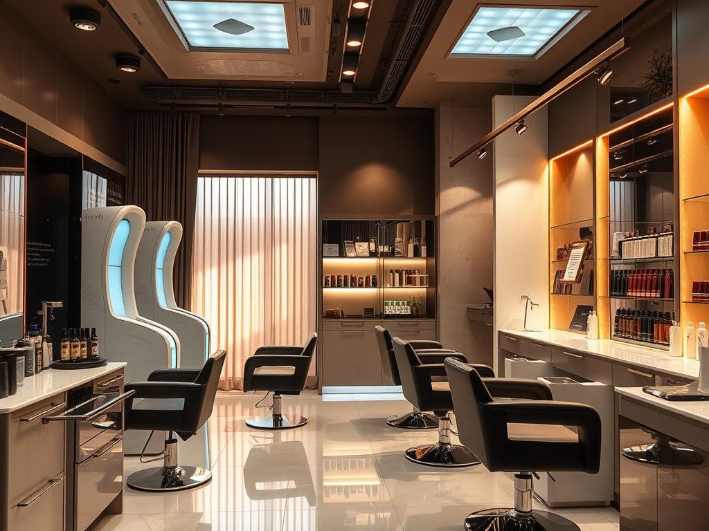 Elite Esthetics: The Fusion of High-Science & Hair Artistry at Just For Hair 1 create a highly detailed high resolution image showcasing a luxurious hair