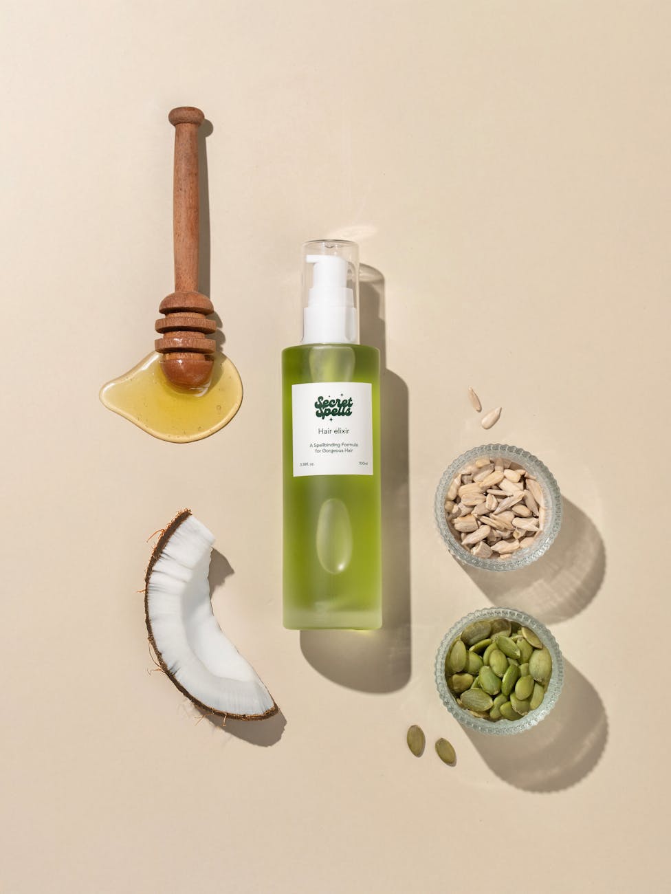 natural hair oil with honey and seeds