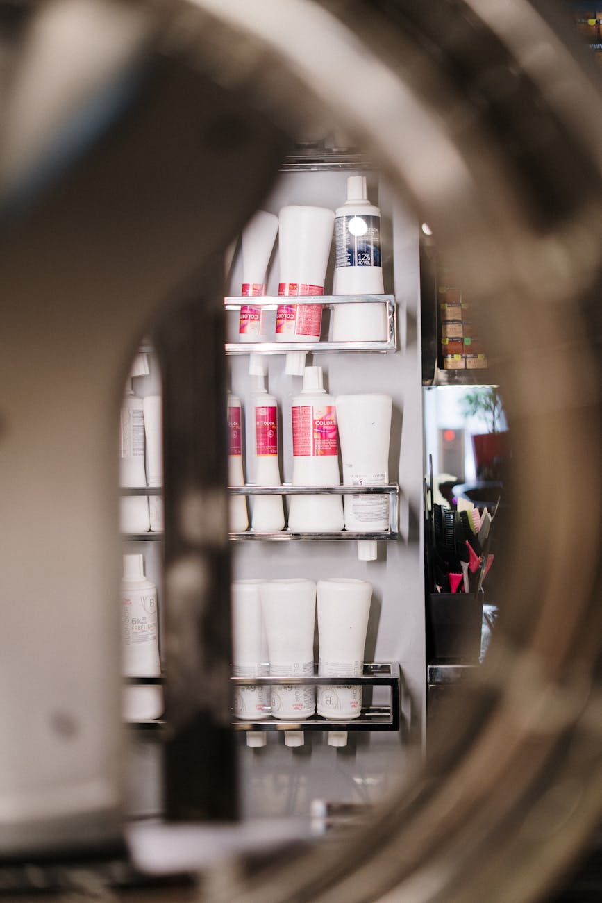 white and red labeled plastic bottles