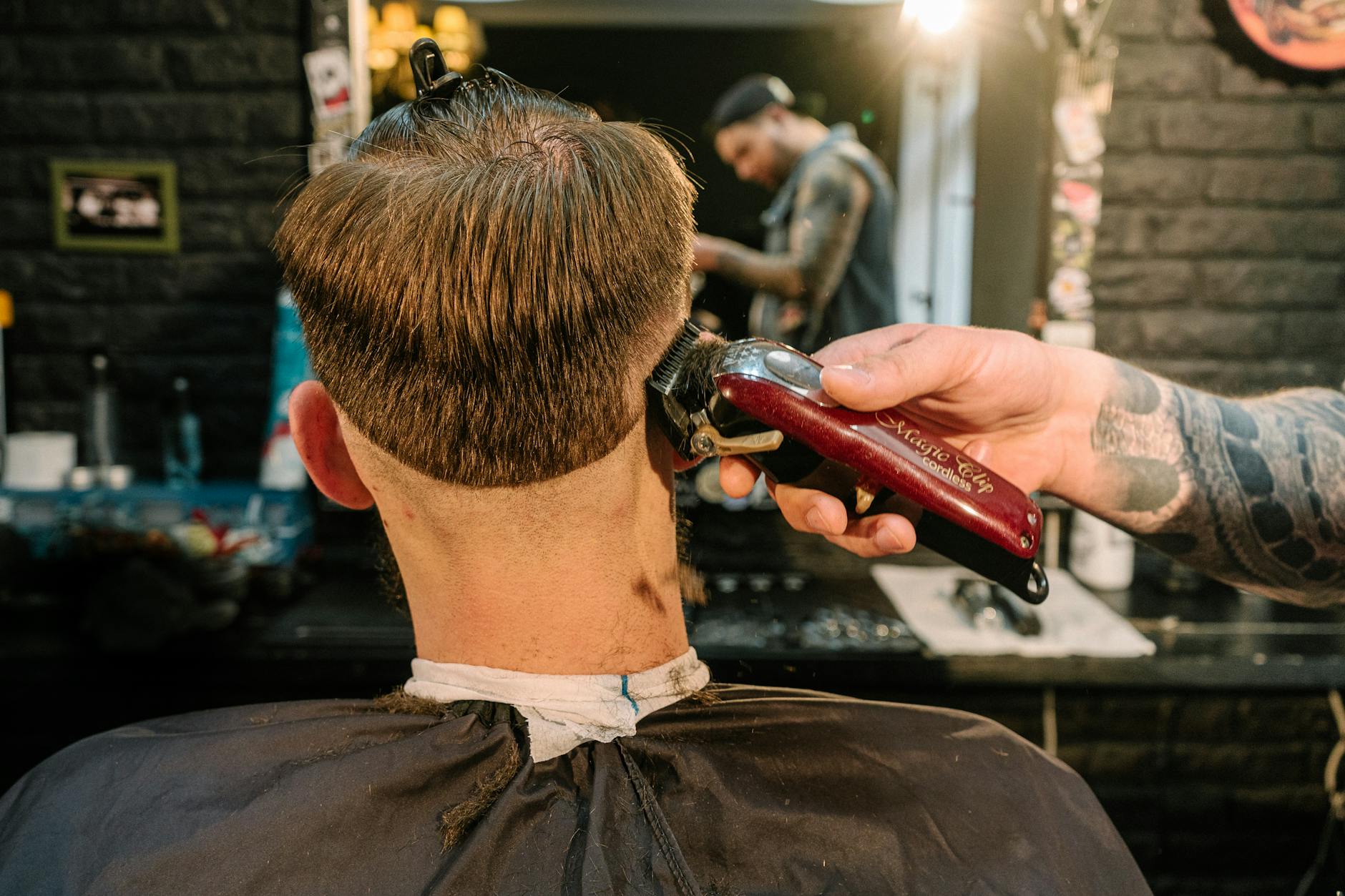a man in barber shop