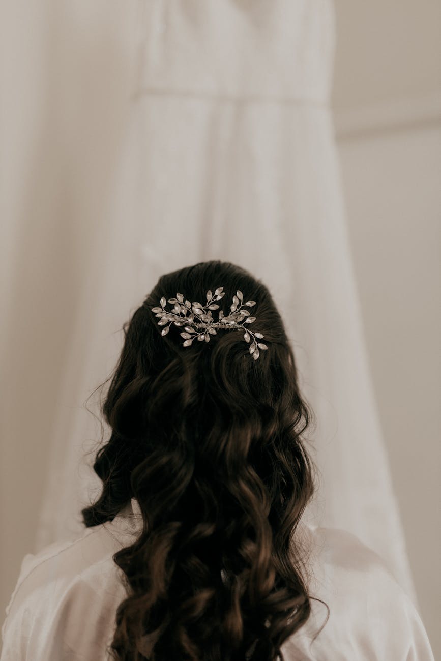 elegant bridal hairstyle with ornamental hairpiece