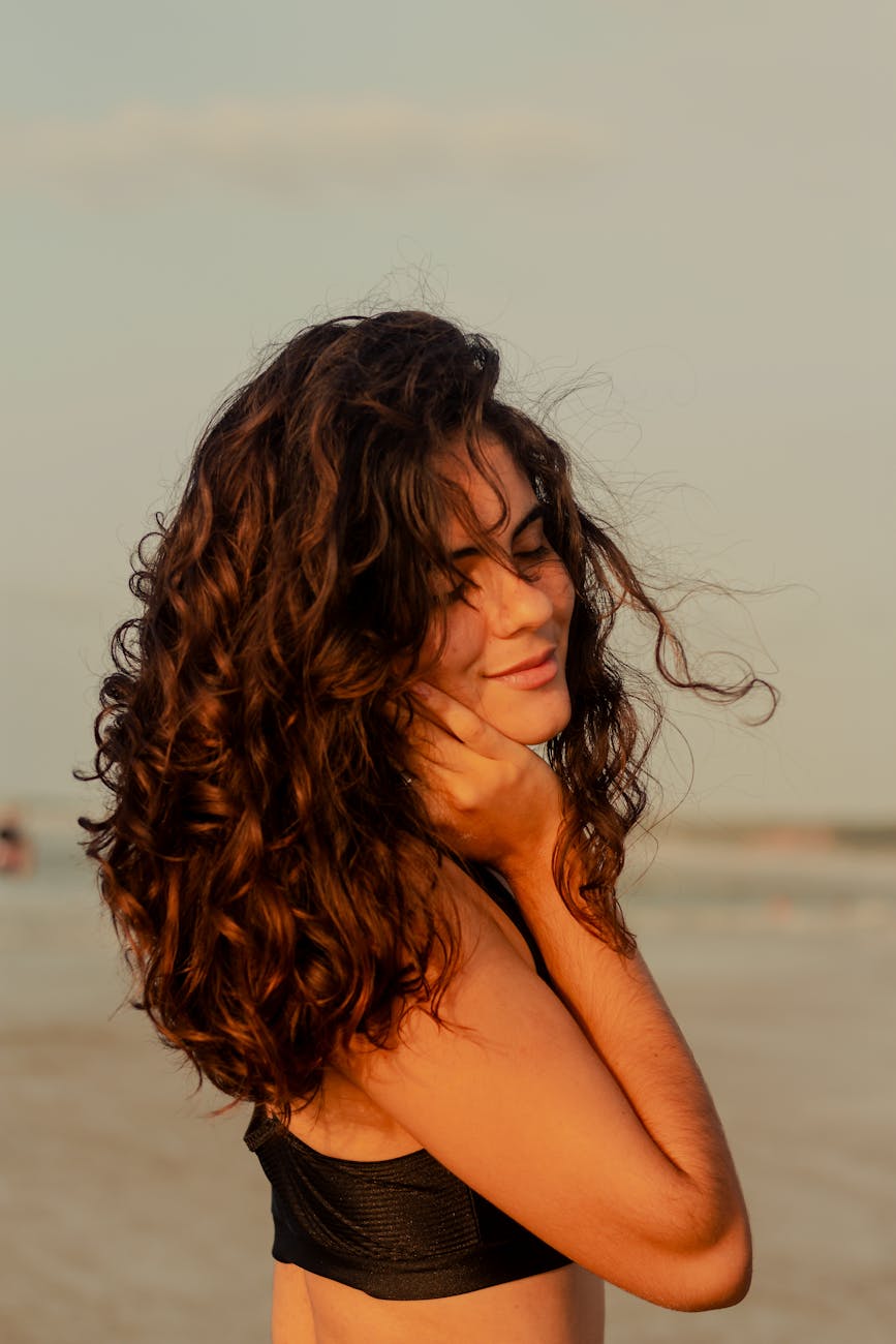 woman in black swimwear
