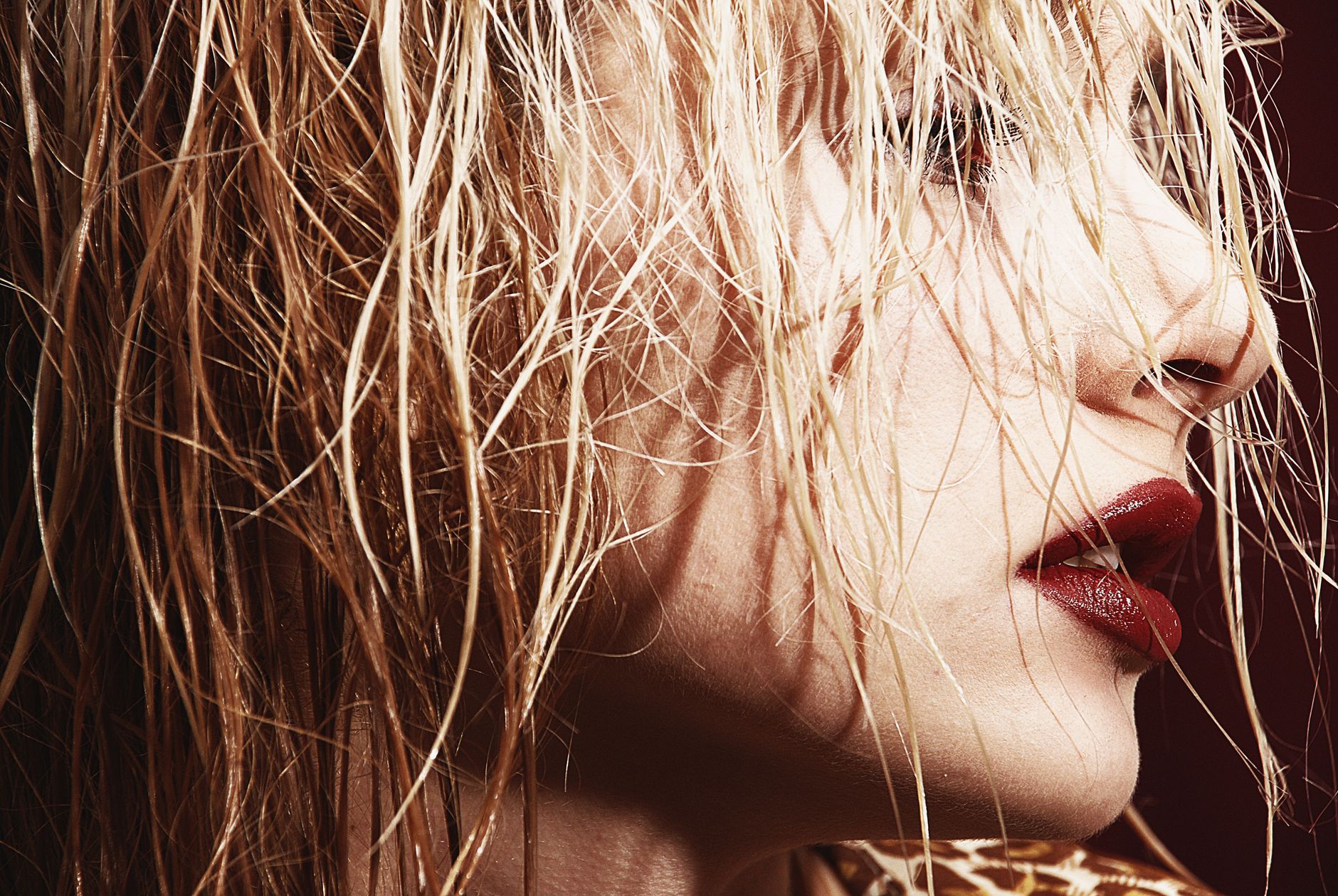 long hair of blonde woman
