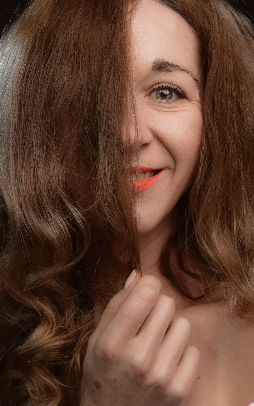portrait of brunette woman smiling