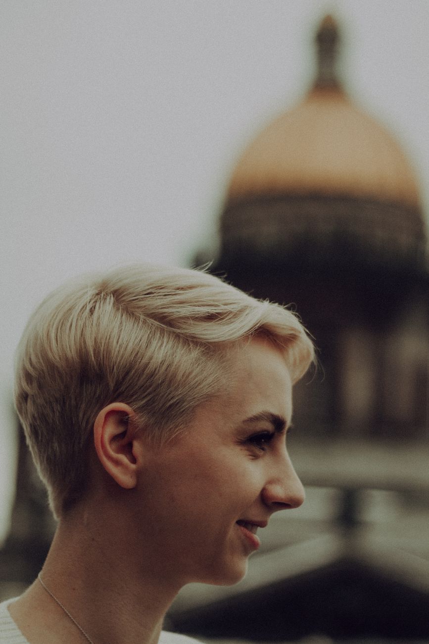 close up photo of a blond woman