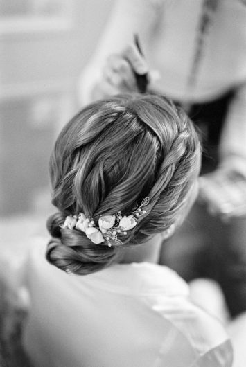 womans elaborate hairstyle