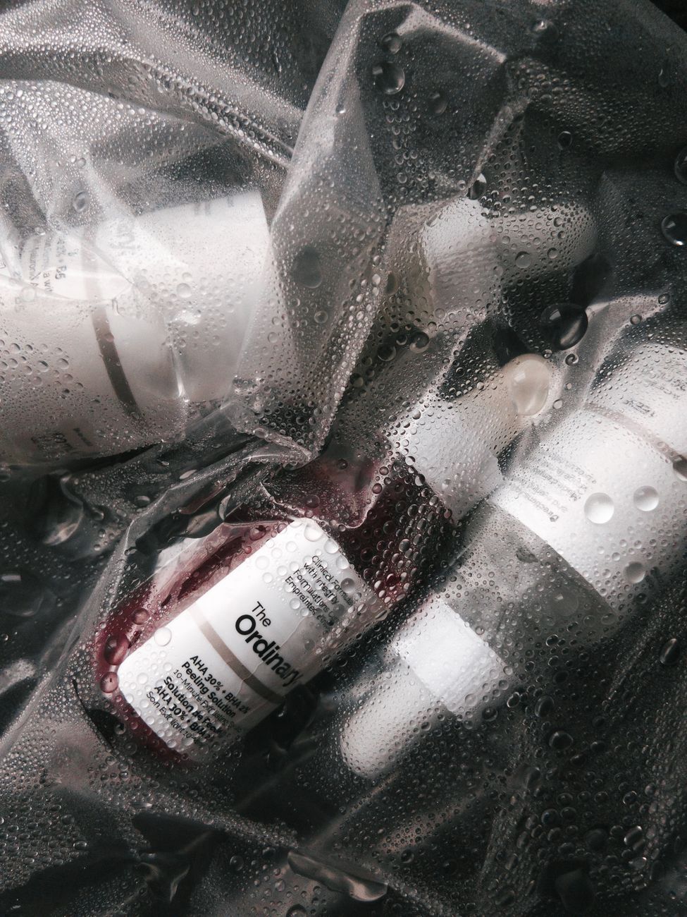 Salicylic Acid Scalp Treatments for Flake Control 1 the ordinary peeling solution exfoliator in wet ziplock bag among other dropper bottles