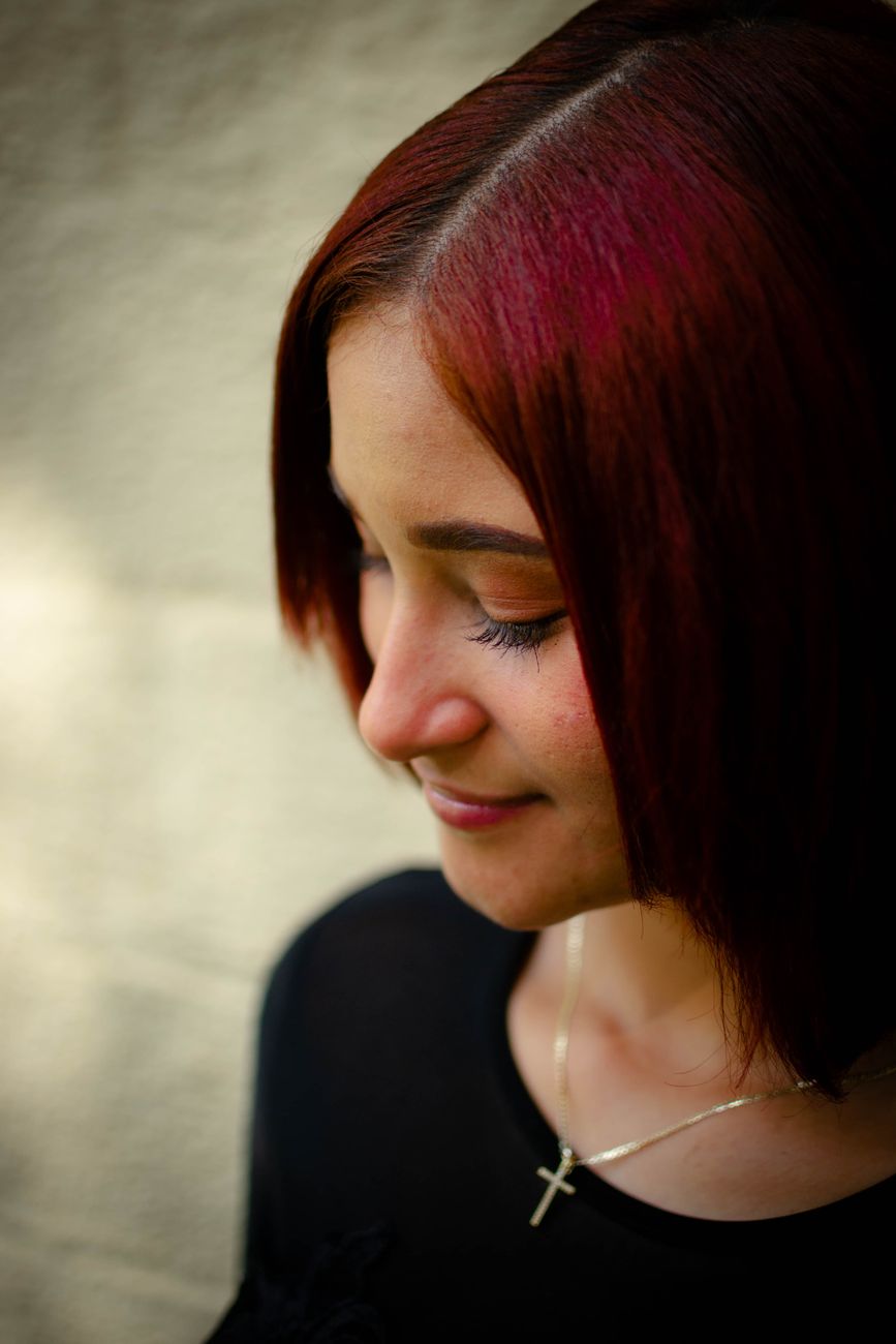 Ruby Red Hair Color: Rich Multi-Dimensional Drama 1 portrait of woman with dyed hair