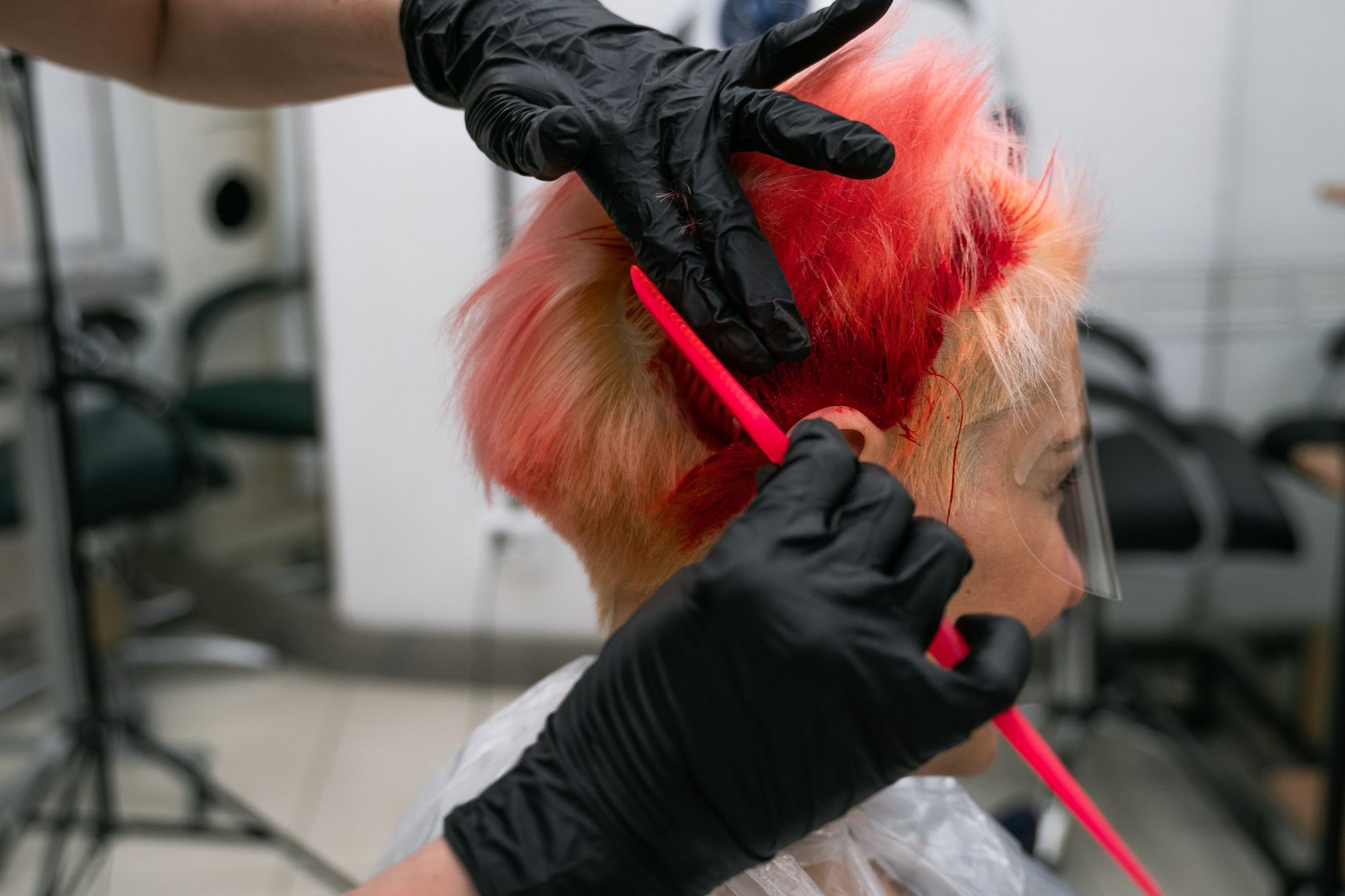 Preparing Dark Hair for Vivid Pastel Applications 1 person having a hair dye